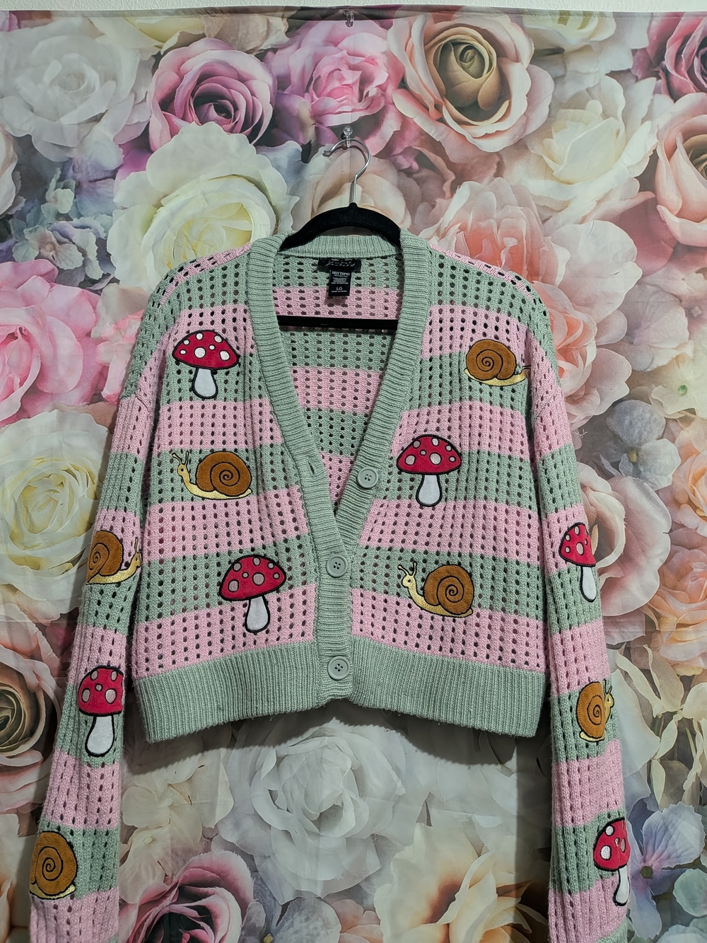 Hot Topic Mint Green & Pink Snail Mushroom Sweater Set - Picture 10 of 11